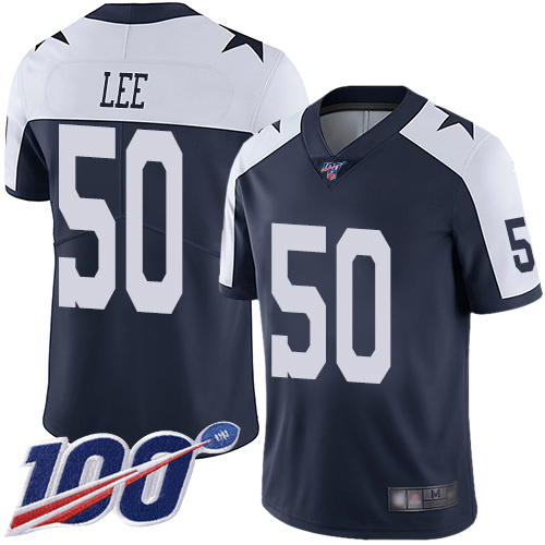 Men Dallas Cowboys Limited Navy Blue Sean Lee Alternate 50 100th Season Vapor Untouchable Throwback NFL Jersey